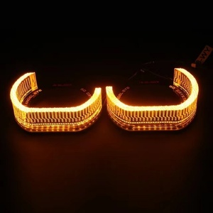 Sanvi Other Auto Light Accessories 3 Inch I8 White C Style Yellow <b>Led</b> Angel Ring Eyes for <b>Led</b> <b>Projector</b> Lens - Product Image 3
