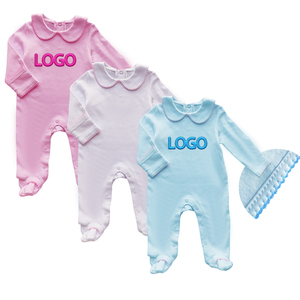Monogramma bianco Picot Trim abbigliamento <span class=keywords><strong>per</strong></span> bambini ricamo personalizzato Set regalo <span class=keywords><strong>per</strong></span> bambino pagliaccetto <span class=keywords><strong>per</strong></span> neonato Peter Pan collare tutina <span class=keywords><strong>per</strong></span> bambina - Product Image 1