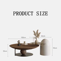 Table à thé design moderne noyer style calme minimaliste luxe sens avancé petits appartements style italien en bois verre