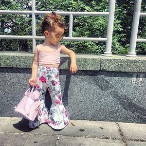Conjuntos de Ropa para Niños, Pantalones de Campana Finos para Niñas, Leggings con Flores para Mujer, Venta al por Mayor en China - Product Image 3