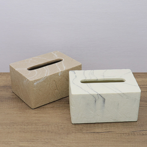 Bắc Âu Retro Châu Âu Nhựa Đá Mô Hộp Khăn Ăn Đứng Bằng Đá Cẩm Thạch Kết Cấu Thiết Kế Miễn Phí Đứng Bền Hộp Giấy Cho Phòng Khách - Product Image 3