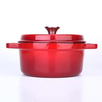 Casserole ronde en fonte émaillée avec deux poignées, diamètre 24 cm, logo personnalisé, haute qualité, compatible avec toutes les cuisinières