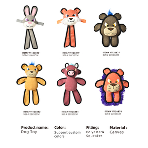 Nieuwe Designer Groothandel Custom Kauwbare Piep <span class=keywords><strong>Canvas</strong></span> Katoen Knuffel Hond Speelgoed - Product Image 3