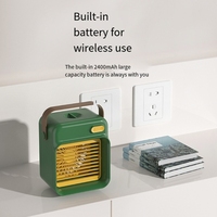 Kipas pendingin udara Mini portabel Desktop rumah, kipas pendingin udara evaporasi isi ulang USB, kipas pendingin udara Air portabel dengan pegangan