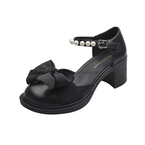 Chaussures pour femmes, nouveau style d'été, talons hauts blancs en cuir PU, chaussures de princesse pour femmes - Product Image 5