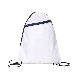 210D Custom Waterproof Polyester <b>Drawstring</b> Sports <b>Backpack</b> with Pocket and Zipper for Storage and Sports Gear Shopping Bags - Product Image 3