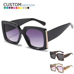 Women's Designer Sunglasses by Sunway Multi-Color Gradient Lenses Tortoise Gold Frame with Chunky Square Fashionable Sun Glasses - Product Image 1