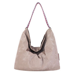 Fashionable Lazy-style Casual PU Leather <b>Tote</b> <b>Bag</b> <b>Large</b> Capacity Lightweight Tyvek Color-blocking Eco-friendly Minimalist <b>Zipper</b> - Product Image 1