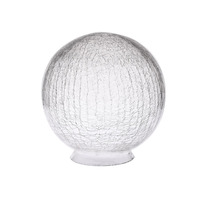 Abat-jour en verre soufflé transparent craquelé, vente en gros, couvercle en verre rond texturé effet glace craquelée pour remplacement d'éclairage intérieur