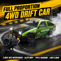 Voiture RC de drift 4x4 à l'échelle 1/64, haute vitesse, 2,4 GHz, mini voiture télécommandée avec lumières LED, jeux de bureau pour garçons et enfants