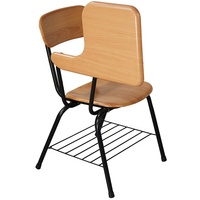 Chaise d'Étudiant Moderne et Confortable en Bois avec Tablette d'Écriture Pliante Ensemble de Mobilier Scolaire