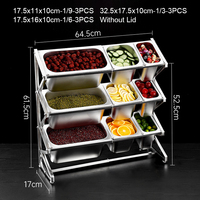 Rak Panci GN Stainless Steel untuk Peralatan Dapur Buffet Hotel, Model Berdiri dan Meja, Cocok untuk Chafing Dish, Dijual Murah