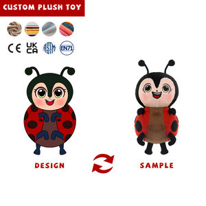 Petit jouet en peluche CPC personnalisé <span class=keywords><strong>de</strong></span> 15cm pour bébé <span class=keywords><strong>coccinelle</strong></span> en coton PP en coton pour anniversaire porte-clés inclus - Product Image 2