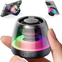 Altavoz Magnético con Espectáculo de Luces RGB, Altavoz BT Portátil con Soporte para Teléfono, Mini Altavoz Inalámbrico para el Hogar, Oficina y Escritorio