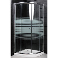 Vente directe d'usine, portes de douche coulissantes complètes avec cadre en aluminium, finition polie, pour appartement