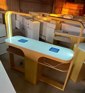 Muebles modernos para salón de belleza, mesa individual para manicura con superficie de mármol, lámpara para uñas, ecológica y duradera, para uso en salón de uñas. - Product Image 6