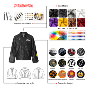 جاكيت رجالي كلاسيكي لسباق الدراجات النارية من الجلد الثقيل بتطريز مخصص من مصنعي الملابس الأصليين - Product Image 5