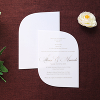 Carte d'invitation de mariage de luxe personnalisée en acrylique blanc avec enveloppe blanche – Offre spéciale