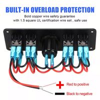 Panneau de commutation à bascule 4 gangs pour bateau avec voltmètre LED, étanche, 12V-24V DC, double charge rapide USB QC 3.0 pour voitures, camions, bateaux, camping-cars