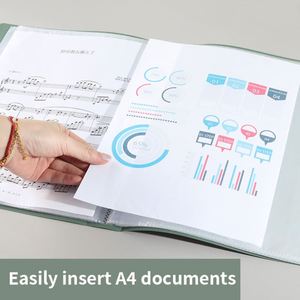 A4 Data Book Insert Folder Transparent Inner Page 20/30/40/60 PVC Material <b>File</b> Folder Test <b>Paper</b> & Music Folder School Use - Product Image 2