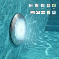 Lampes LED subaquatiques pour piscine, ultra-minces, en acier inoxydable 316, 7 mm SMD, 12 V, avec télécommande Wifi, remplissage en résine