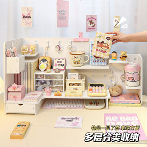 Estante de Almacenamiento de Esquina para Escritorio Momo Love con Cajón para Dormitorio de Estudiantes, Organizador de Libros y Papelería - Product Image 3
