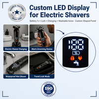Affichage LED 7 segments personnalisé professionnel, module de rasoir électrique, icône de niveau de batterie pour appareil de toilettage personnel