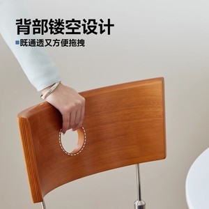 Time <b>Dining</b> <b>Chair</b> Solid Wood Upholstered Backrest <b>Chair</b> For <b>Dining</b> Room Adult Use 38x41x79.5cm Scandinavian Style - Product Image 3