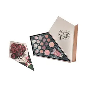 Bouquet di fiori a Forma di Scatola di Imballaggio di Carta Vuoto Ombretto Per Il Make up Eyeshadow Palette