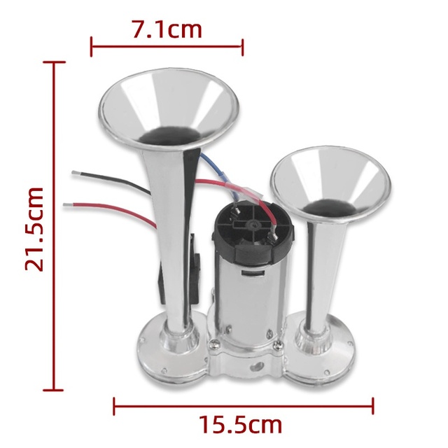 Hot Selling 12V Double Tube Coaxial Electric Pump One-Piece Plastic Air Horn for Cars & Trucks for Cross-Border Use