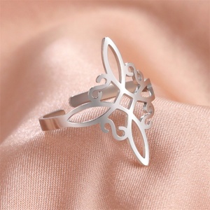 Anillos Personalizados de Fábrica, Anillo Ajustable de Acero Inoxidable Chapado en Oro, Joyería de Moda, Anillos de Regalo para Mujer - Product Image 3