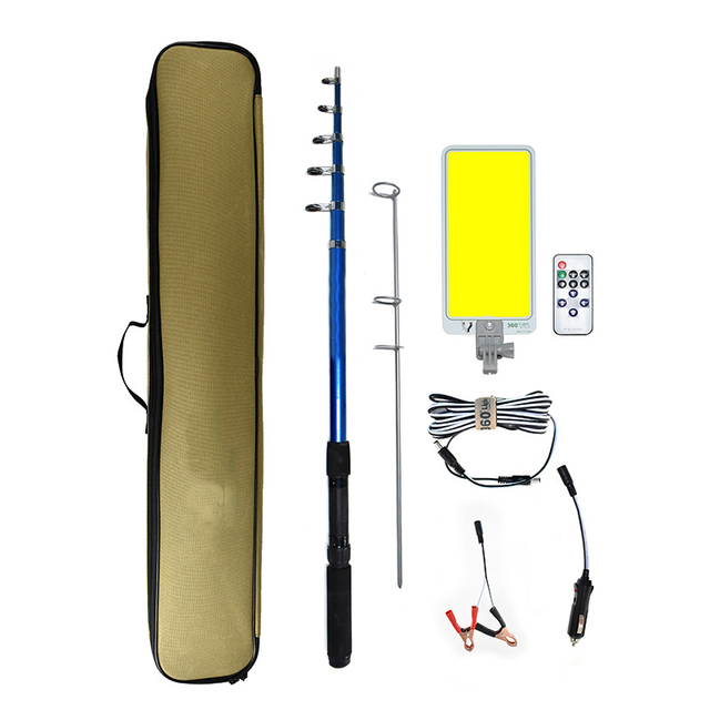 Outdoor Lighting Portable Floodlight Work Fishing Telescoping Camp Lights Dimmable Remote Manual Control Led Camping Light