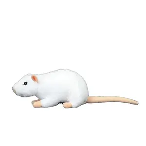 Simüle gerçek hayat Mini beyaz sıçan fare fare peluş oyuncak gerçekçi fare doldurulmuş hayvan