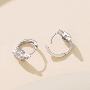 Pendientes con forma de estrella con circonita de corte princesa, chapados en rodio, estilo punk para mujer, joyería de fiesta - Product Image 4