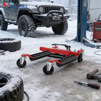 Chariot à roulettes en acier robuste pour déplacement de véhicules, avec rouleaux de levage de pneus et pédale de positionnement, pour voitures et camions
