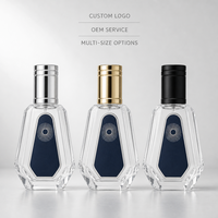 Flacon de parfum vide personnalisé en verre 50 ml avec bouchon doré, flacon pulvérisateur de luxe rechargeable, vente en gros, logo personnalisé