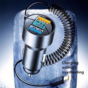 ที่ชาร์จในรถยนต์ 3 in 1 100w ชาร์จเร็ว อะแดปเตอร์ที่จุดบุหรี่ในรถยนต์ พร้อมสายชาร์จโทรศัพท์ในรถยนต์แบบดิจิตอล - Product Image 5