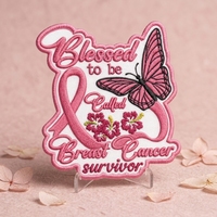 Patchs brodés personnalisés « Heureuse de m'être révélée comme survivante du cancer du sein », thermocollants pour vêtements