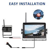 Caméra de recul sans fil AHD 7 pouces, écran HD 1080P, vision nocturne étanche, moniteur de recul pour voiture et camion