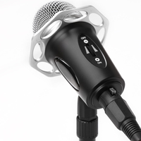 Microphone filaire Y20 pour ordinateur portable, microphone à condensateur, suppression du bruit, hauteur réglable avec support antichoc et port 3,5 mm