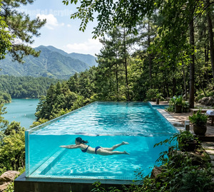 <span class=keywords><strong>Piscine</strong></span> acrylique sur mesure pour complexe hôtelier et parc d'attractions, <span class=keywords><strong>piscine</strong></span> à débordement haute transparence pour destination touristique et aquatique - Product Image 4