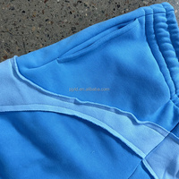 Streetwear vintage pantalon de survêtement évasé personnalisé coton éponge français 3D décalcomanie en détresse broderie Patch Flare pantalons de survêtement pour hommes