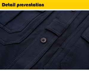 เสื้อเชิ้ตแขนยาวผู้ชาย A-1 ผ้าโพลีเอสเตอร์ 92% สแปนเด็กซ์ 8% แห้งเร็ว ไม่ยับ ระบายอากาศดี เหมาะสำหรับใส่ทำงานในฤดูใบไม้ร่วง - Product Image 5