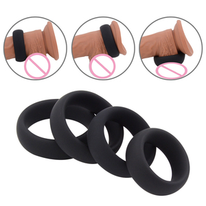 Jouet sexuel pour adultes pour homme, 4 tailles différentes d'anneaux péniens, gode, anneau pénien souple pour homme - Product Image 1