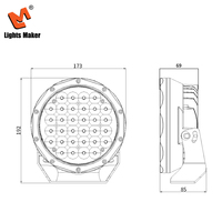 Luz LED Redonda Universal de 7 Pulgadas, 9000LM, Iluminación Auxiliar Todoterreno para Parachoques y Techo de SUV, LML-7128B
