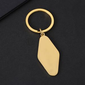 พวงกุญแจเปล่าสเตนเลสดีไซน์รูปสี่เหลี่ยมขนมเปียกปูนสุดสร้างสรรค์รองรับการทำเครื่องหมายด้วยเลเซอร์ - Product Image 3