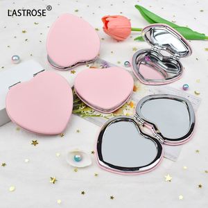 Hot Sale Mini Travel Makeup <b>Mirror</b> Hand PU Double Side Foldable Portable <b>Compact</b> Gift Heart Pink Cosmetic <b>Mirror</b> - Product Image 2