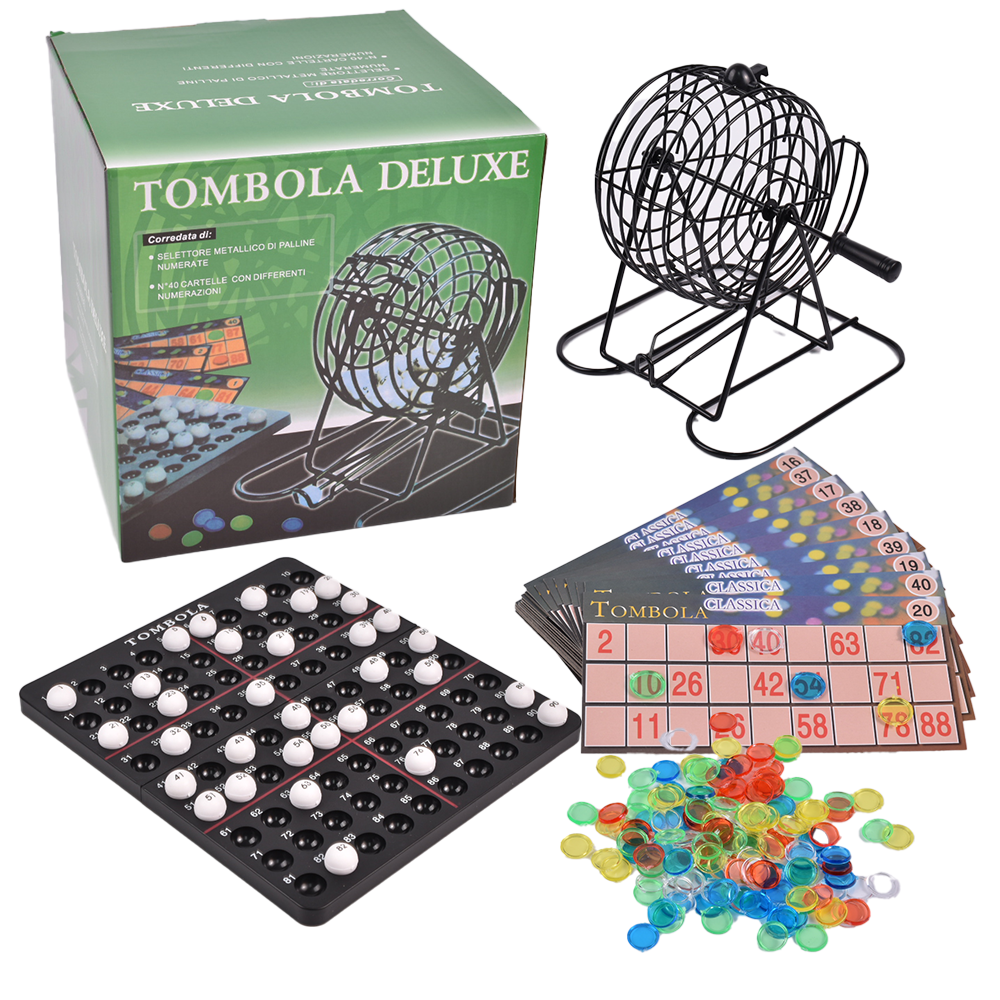 Family Bingo / Lotto Numbers Machine Game 90 Number 24 Cards Bingo Cage