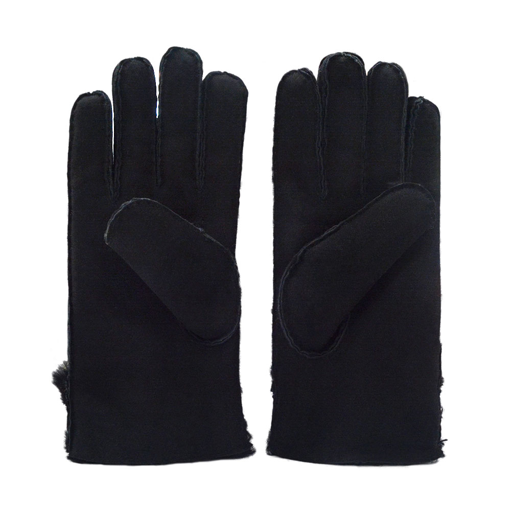 Зимние кожаные перчатки для сенсорного экрана, теплые перчатки с шерстяной подкладкой, утолщенные кожаные перчатки из овчины и меха