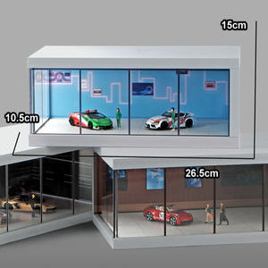 ตู้โชว์โมเดล<span class=keywords><strong>รถ</strong></span>ไดแคสต์ขนาด <span class=keywords><strong>1</strong></span>:<span class=keywords><strong>64</strong></span> <span class=keywords><strong>ฉาก</strong></span>โรงรถ - แท่นโชว์<span class=keywords><strong>โมเดล</strong></span>ที่จอด<span class=keywords><strong>รถ</strong></span>อะคริลิกใสพร้อมไฟ - Product Image 6